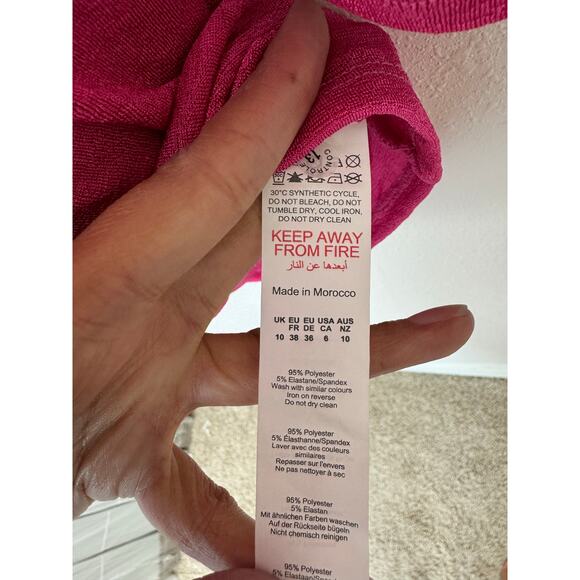 NWT PrettyLittleThing Hot Pink One Shoulder Mini Dress Size 6 - Picture 5 of 10